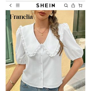シーイン(SHEIN)の新品 試着のみ SHEIN 半袖ブラウス 日本のLサイズ相当(海外のＳサイズ)(シャツ/ブラウス(半袖/袖なし))