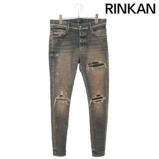 アミリ(AMIRI)のアミリ  MX1 JEAN クラッシュ加工蛇腹切り替えスキニーデニムパンツ メンズ 32インチ(その他)