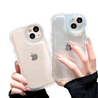 【在庫処分】saymi's クリア ウェーブ おしゃれ 韓国 iPhone14 