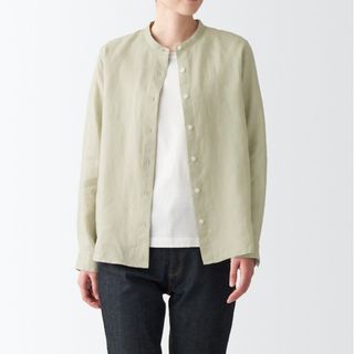 ムジルシリョウヒン(MUJI (無印良品))の無印良品 オーガニックリネン洗いざらしスタンドカラーシャツ(シャツ/ブラウス(長袖/七分))