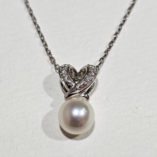 ミキモト(MIKIMOTO)の1685 ミキモトパールネックレスK18WGホワイトゴールド7.6mm(ネックレス)