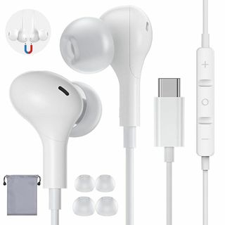 xunbida タイプc イヤホン 有線 マイク付き 【音質強化バージョン】 磁