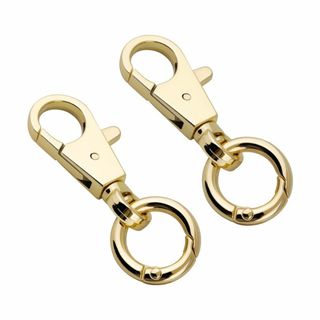 【色:ゴールド】[FUSSED] 2個セット ナスカン 二重リング キーホルダー(その他)