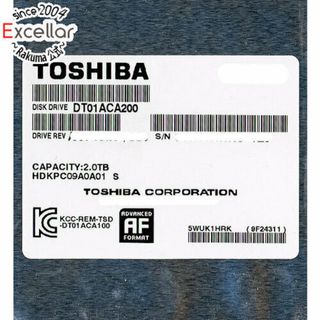 トウシバ(東芝)のTOSHIBA製HDD　DT01ACA200　2TB SATA600 7200　500～1000時間以内(PC周辺機器)