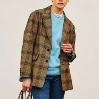シンゾーン(Shinzone)のTHE SHINZONE PLAID CHECK JACKET 36 ブラウン(テーラードジャケット)