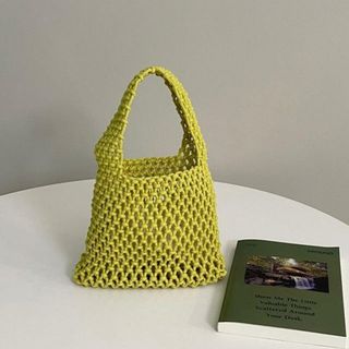 【並行輸入】編みバッグ カゴバッグ 巾着付き かわいい lbebag244(かごバッグ/ストローバッグ)