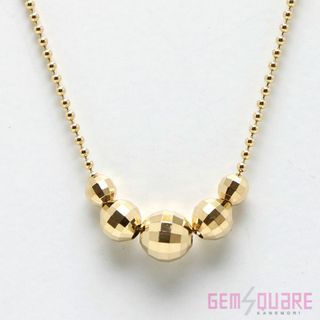 K18YG デザインネックレス ミラーボール 2.8g 40cm 洗浄済み 美品(ネックレス)