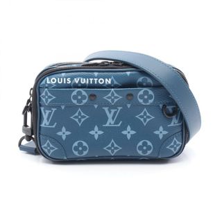 ルイヴィトン(LOUIS VUITTON)のルイ・ヴィトン LOUIS VUITTON ナノ アルファ ウェアラブル ウォレット ショルダーバッグ バッグ PVCコーティングキャンバス レザー モノグラム メンズ ブルー系 M82801 【中古】(ショルダーバッグ)