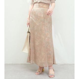 ナチュラルクチュール(natural couture)のnatural couture シアー重ね花柄スカート(ロングスカート)