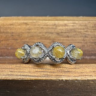 お得❗️ゴールデンルチルクォーツ　金運　天然石指輪　リング