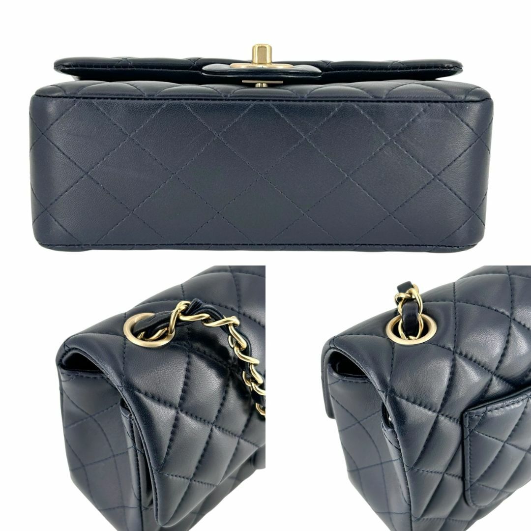 CHANEL(シャネル)のCHANEL シャネル マトラッセ19 チェーンショルダーバッグ ラムスキン ネイビー 20番台（2015年頃） マットゴールド金具 G付き レディース ミニバッグ 美品 レディースのバッグ(ショルダーバッグ)の商品写真