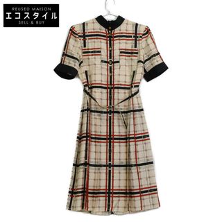 グッチ(GUCCI)のグッチ 691045 ﾁｪｯｸﾍﾞﾙﾄ柄 ﾍﾞﾙﾄ付きﾄﾞﾚｽ 38(その他)