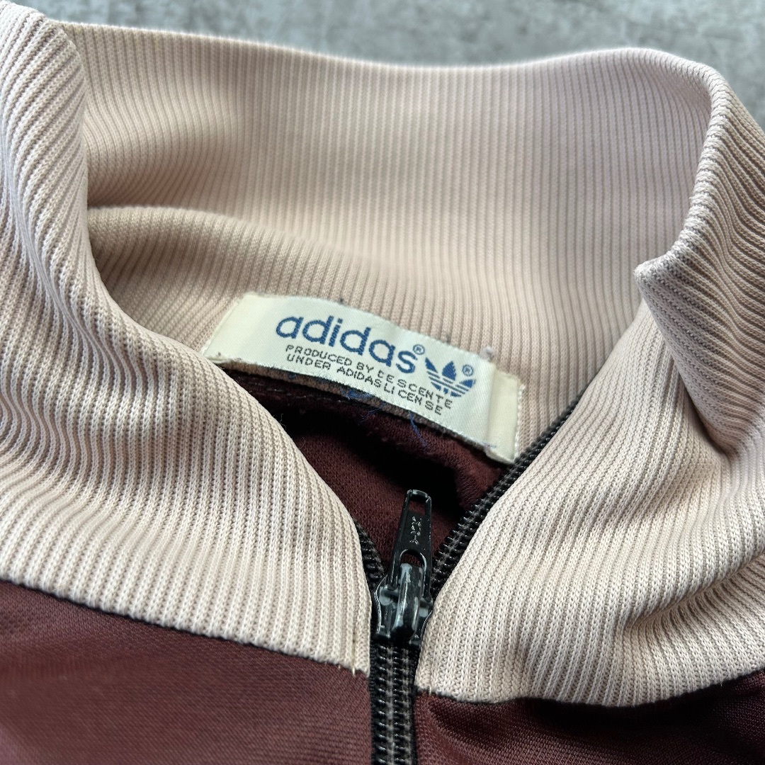 adidas(アディダス)の80s アディダス ジャージ/トラックジャケット ブラウン×ベージュ デサント製 メンズのトップス(ジャージ)の商品写真