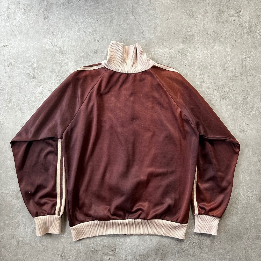 adidas(アディダス)の80s アディダス ジャージ/トラックジャケット ブラウン×ベージュ デサント製 メンズのトップス(ジャージ)の商品写真