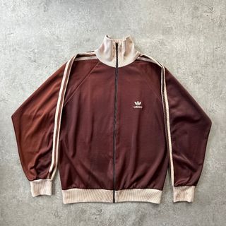 アディダス(adidas)の80s アディダス ジャージ/トラックジャケット ブラウン×ベージュ デサント製(ジャージ)