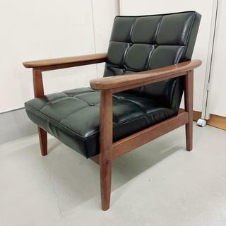カリモク Kチェア ソファ 1人 レザー ブラック karimoku 1