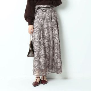 マイストラーダ(Mystrada)のMystrada エンブロイダリータックスカート モカピンク(ロングスカート)