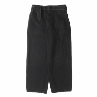 コモリ(COMOLI)の【美品】COMOLI コモリ パンツ サイズ:1 / 23SS ベルテッド ワイド テーパード デニム パンツ / ブラック 黒 / ボトムス ジーンズ ジーパン【メンズ】【中古】(デニム/ジーンズ)