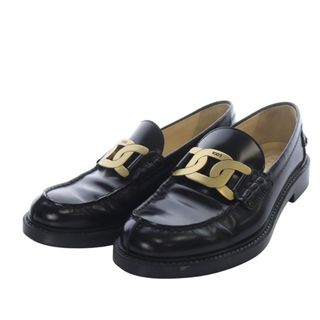 トッズ(TOD'S)のトッズ ケイト ローファー スリッポン ローヒール レザー 37 ブラック(ローファー/革靴)