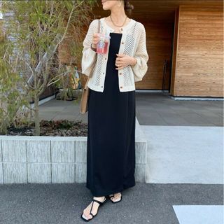 ※7/24までの出品　BLATE リラックスキャミソールワンピース　ブラック(ロングワンピース/マキシワンピース)