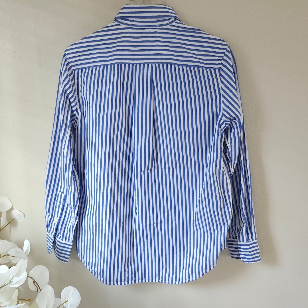 POLO RALPH LAUREN(ポロラルフローレン)のRALPH LAUREN ストライプシャツ ブルー Mサイズ 10ー12歳 レディースのトップス(シャツ/ブラウス(長袖/七分))の商品写真