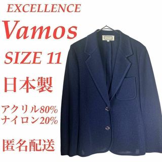 Vamos【11】レディース テーラードジャケット 紺 日本製 薄手 メッシュ(テーラードジャケット)