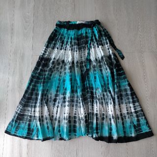 エスニック タイダイ柄フレアスカート M-L(ロングスカート)