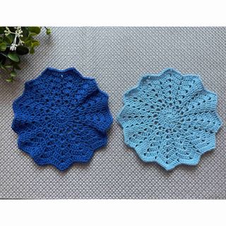 ハンドメイド♡かぎ編み インテリアマット ドイリー 2枚セット