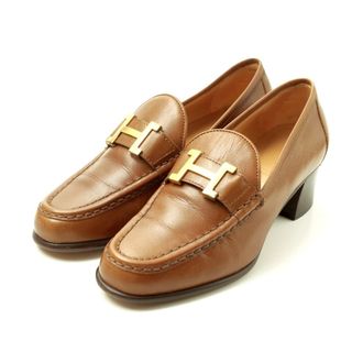 エルメス(HERMES)のHERMES エルメス ローファー サイズ35 コンスタンス Hロゴ チャンキーヒール レザー 靴 ブランド古着【中古】20250722/RA5595(ローファー/革靴)