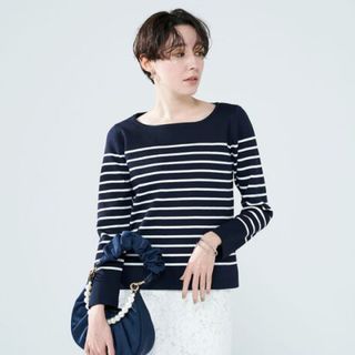 ノーリーズ(NOLLEY'S)の【タグ付き】 NOLLEY’S ボーダーボートネックプルオーバーニット 完売品(その他)