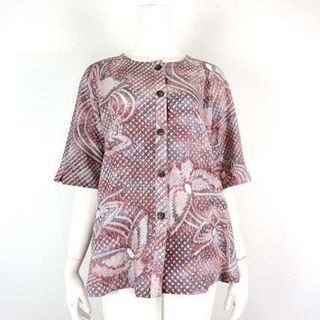 アザー(other)のShibori 愛知 絞り染め シワ加工 シャツ ブラウス 蝶 総柄 半袖 F(シャツ/ブラウス(半袖/袖なし))