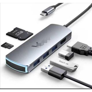 6 in 1 USB C ハブ USB3.0データ SD / TFカードリーダー
