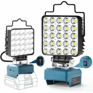Tumemut LED 投光器 マキタ対応18Vパッテリ用 ワ-クライト 25個