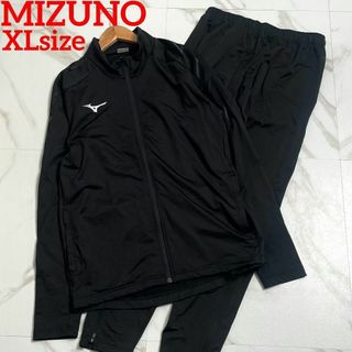 極美品 XL●MIZUNO 強ストレッチ ジャージ 上下 セットアップ 黒
