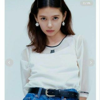 リリーブラウン(Lily Brown)のLilyBrown マリークワントコラボ　シアートップス インナー付き 【限定】(シャツ/ブラウス(半袖/袖なし))