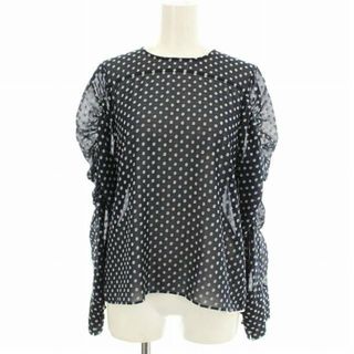 イエナ(IENA)のイエナ IENA ドットジャガードパフブラウス シアーシャツ F ネイビー 紺(シャツ/ブラウス(長袖/七分))