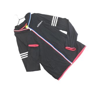 アディダス(adidas)のadidas アディダス ロゴ ジップアップ パーカー sizeOT/黒xピンクx青 ■◇ レディース(パーカー)