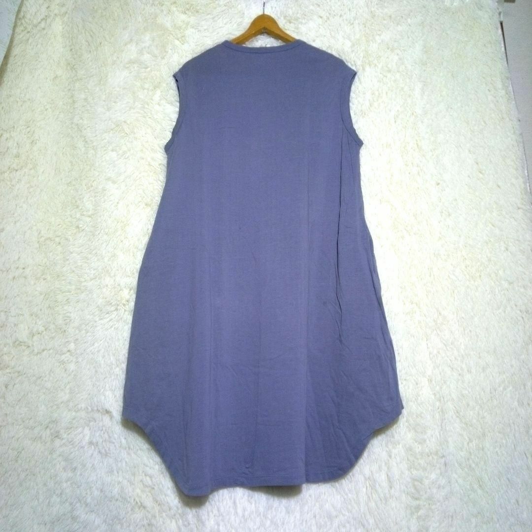ORDINARY FITS(オーディナリーフィッツ)のオーディナリーフィッツ【0】ノースリーブ ロングカットソーワンピース 綿 グレー レディースのワンピース(ロングワンピース/マキシワンピース)の商品写真