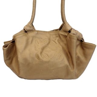 ロエベ(LOEWE)のTh993512 ロエベ ナッパアイレ アナグラム 本革 ゴールド系 ハンドバッグ レディース LOEWE 中古(ハンドバッグ)