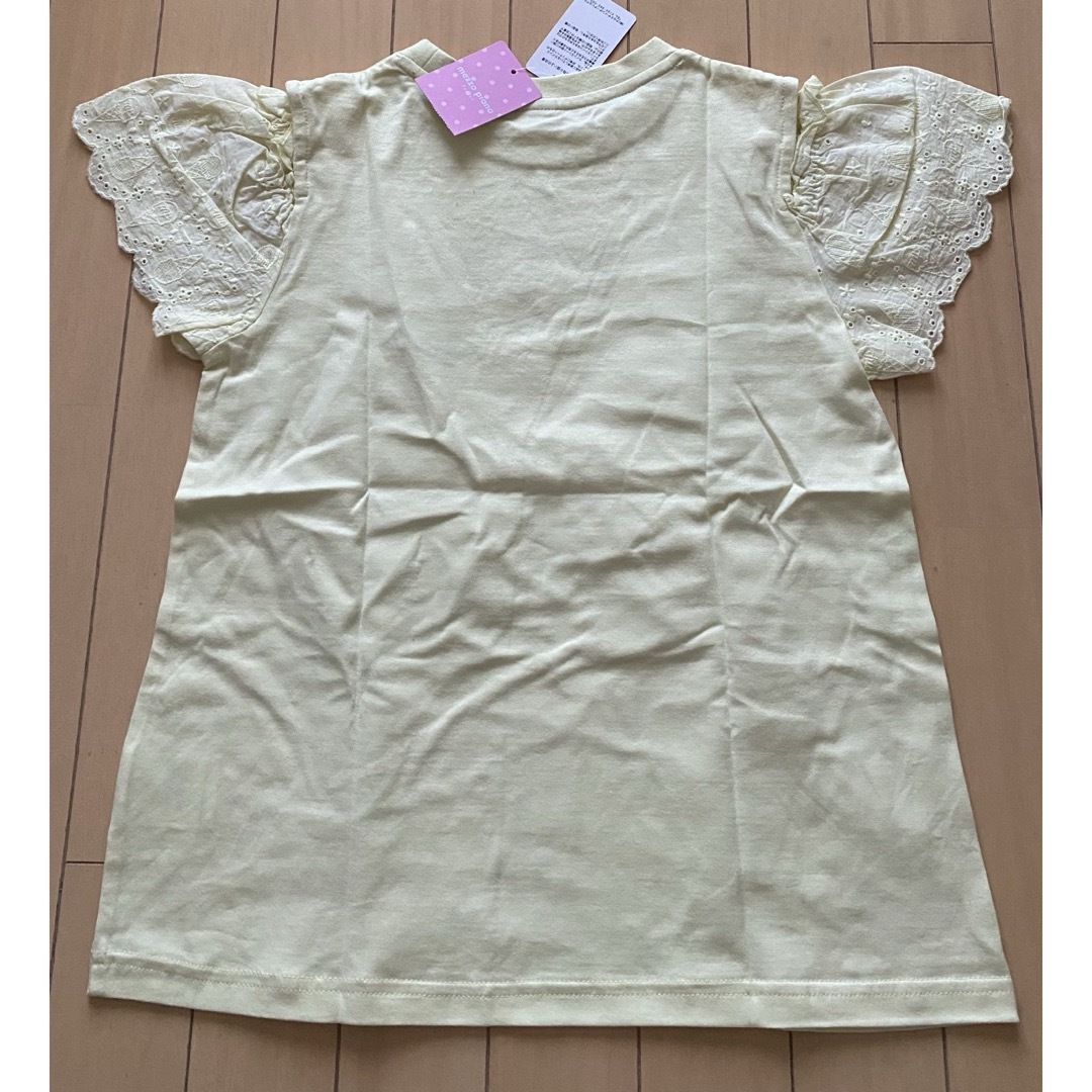 mezzo piano junior(メゾピアノジュニア)のメゾピアノジュニア レース肩開き半袖Tシャツ サイズM キッズ/ベビー/マタニティのキッズ服女の子用(90cm~)(Tシャツ/カットソー)の商品写真