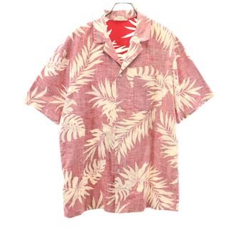 古着 KONA COAST コナコースト 90s USA製 オールド リバースプリント 半袖 アロハシャツ L 赤系 メンズ(シャツ)