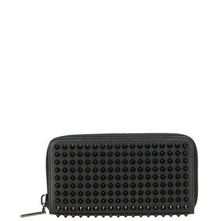 クリスチャンルブタン(Christian Louboutin)の美品 クリスチャンルブタン スパイク スタッズ 長財布 ラウンドファスナー レザー メンズ Christian Louboutin 【1-0221648】(長財布)