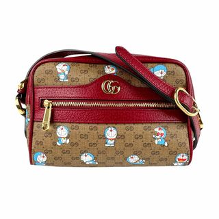 グッチ(GUCCI)のグッチ GUCCI 斜め掛けショルダーバッグ GUCCI x DORAEMON PVC/レザー ブラウン/ブルー/バーガンディ ゴールド ユニセックス 647784 送料無料【中古】 z5904(ショルダーバッグ)