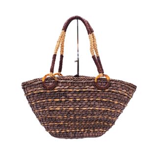 シップス(SHIPS)のSHIPS シップス かご トート バッグ 茶 ■◆ レディース(トートバッグ)