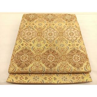 平和屋着物◎六通柄袋帯　唐織　飾花文　金糸　正絹　逸品　BAAU1404hv(帯)