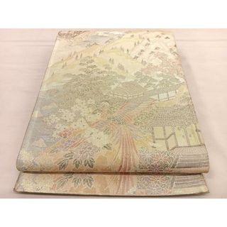 平和屋着物◎900織特選佐賀錦　六通柄袋帯　鳳凰風景文　金銀糸　正絹　逸品　BAAT5393hv