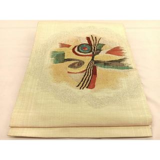 平和屋着物◎太鼓柄袋帯　作家物　愉快な路　金銀糸　正絹　逸品　BAAU1292hv(帯)