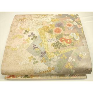 平和屋着物◎六通柄袋帯　寿宝色紙文　金糸　引箔　正絹　逸品　CAAU8778ft(帯)