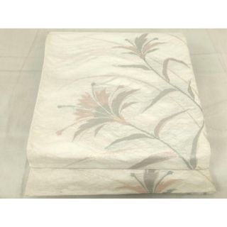 平和屋着物＊夏物　六通柄袋帯　洋花文　正絹　逸品　AAAX5999ma(帯)