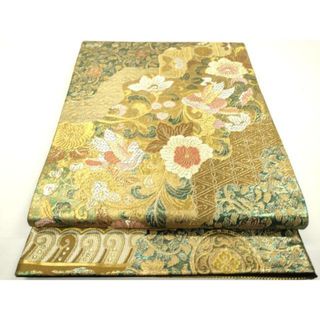 平和屋着物▼六通柄袋帯　飛鳥花文　金銀糸　正絹　逸品　DAAT3878fe(帯)